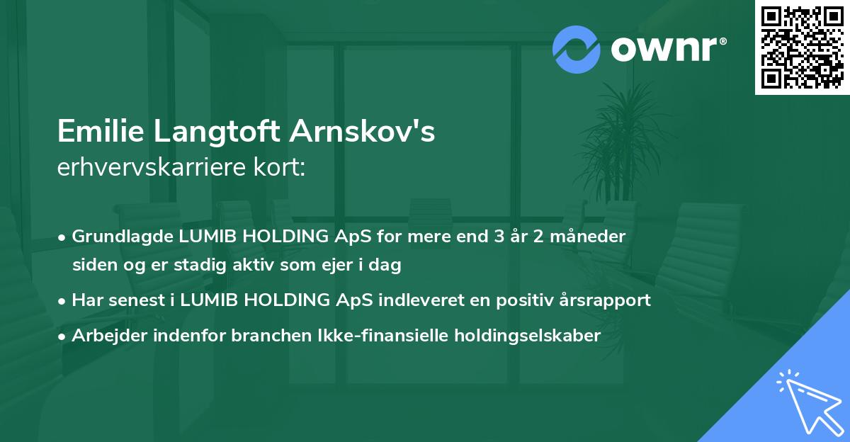 Emilie Langtoft Arnskov's erhvervskarriere kort