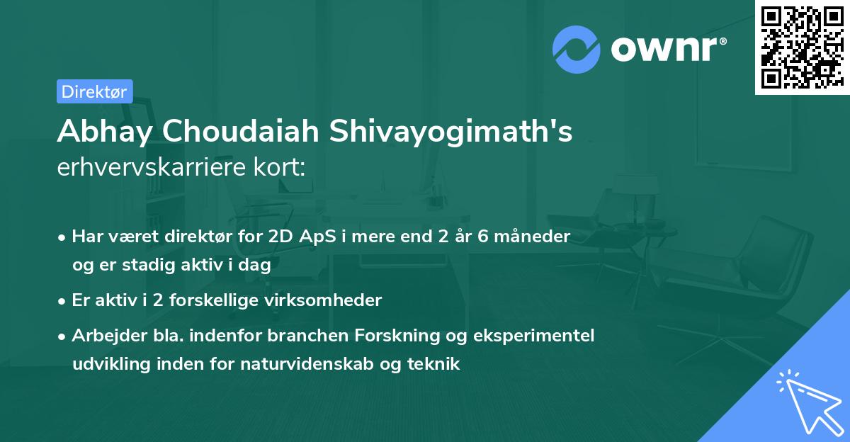 Abhay Choudaiah Shivayogimath's erhvervskarriere kort