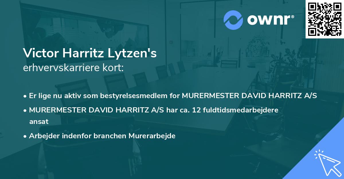 Victor Harritz Lytzen's erhvervskarriere kort