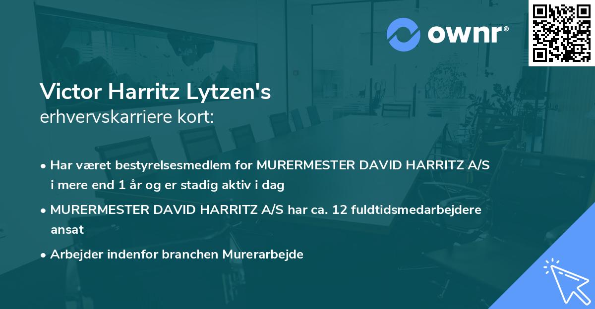 Victor Harritz Lytzen's erhvervskarriere kort