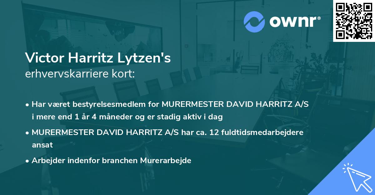 Victor Harritz Lytzen's erhvervskarriere kort