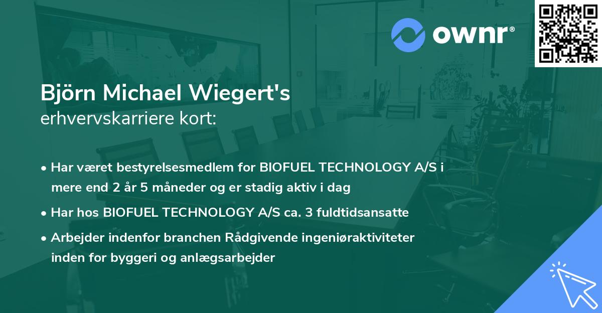 Björn Michael Wiegert's erhvervskarriere kort