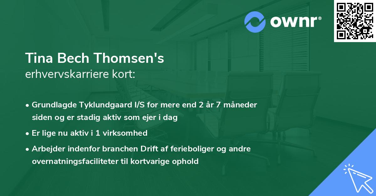 Tina Bech Thomsen's erhvervskarriere kort