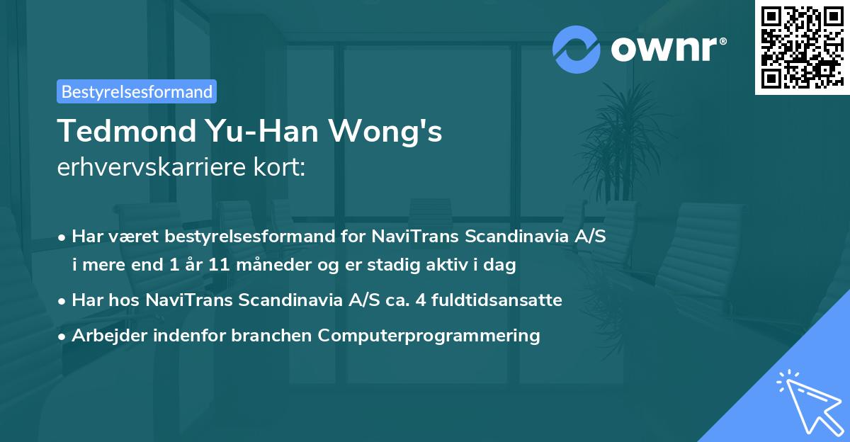 Tedmond Yu-Han Wong's erhvervskarriere kort