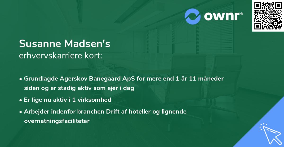 Susanne Madsen's erhvervskarriere kort