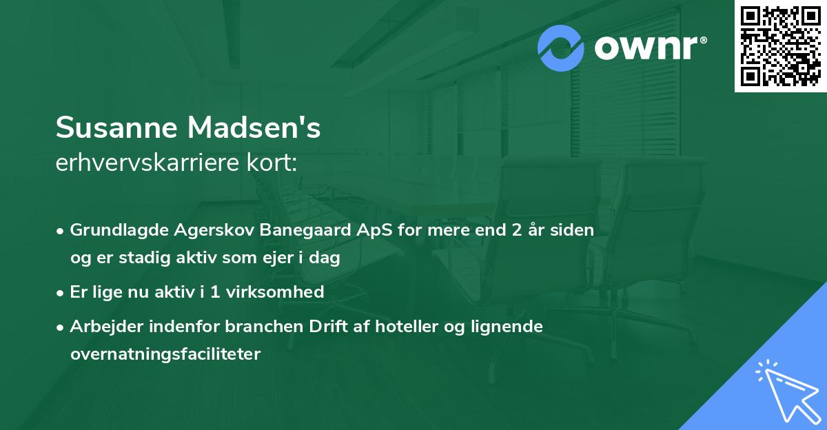 Susanne Madsen's erhvervskarriere kort