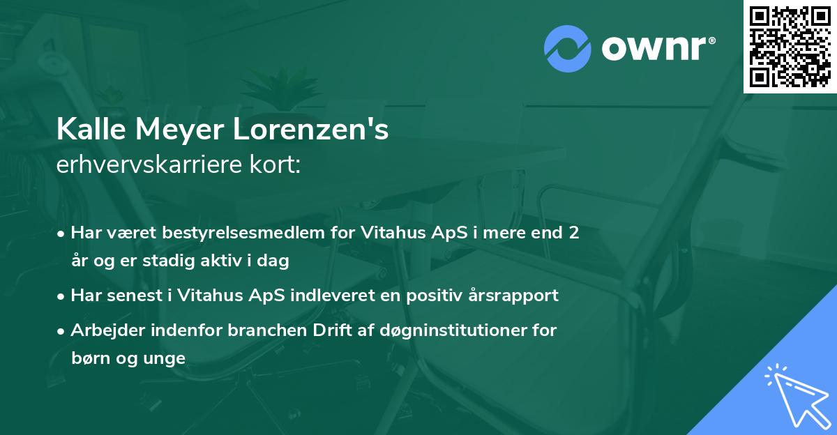 Kalle Meyer Lorenzen's erhvervskarriere kort
