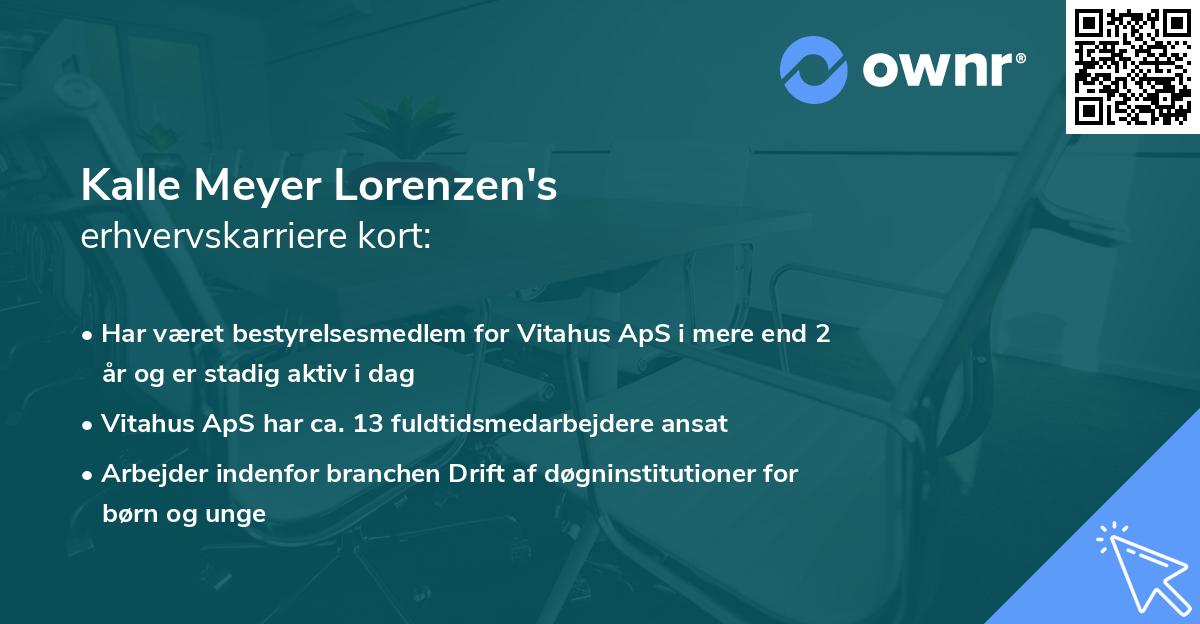 Kalle Meyer Lorenzen's erhvervskarriere kort