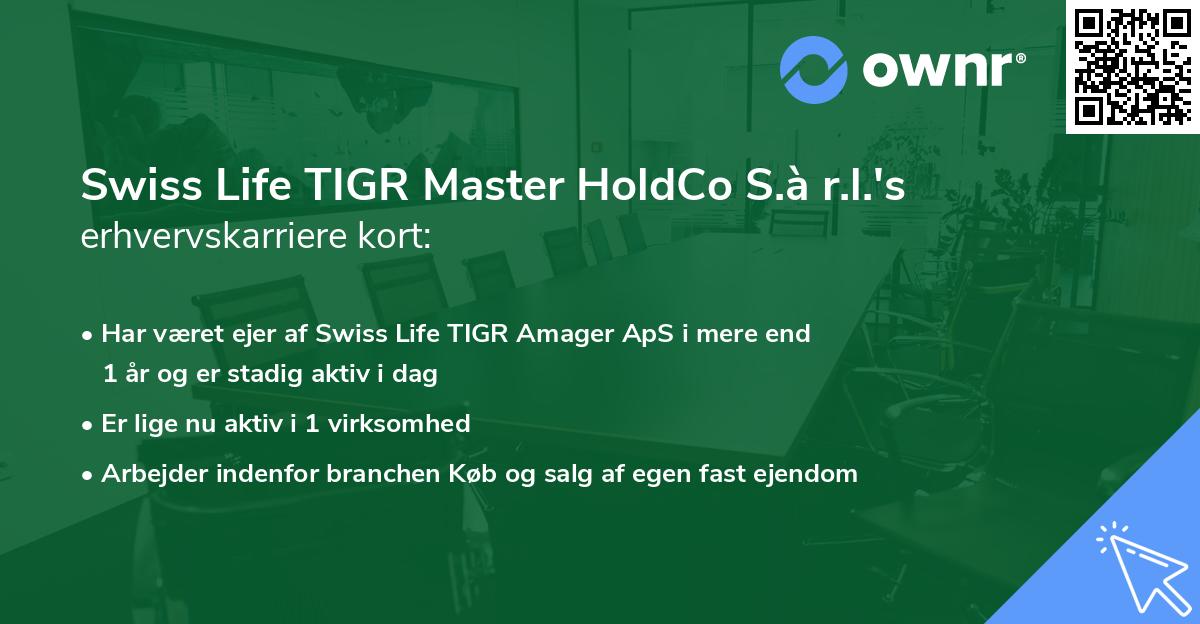 Swiss Life TIGR Master HoldCo S.à r.l.'s erhvervskarriere kort