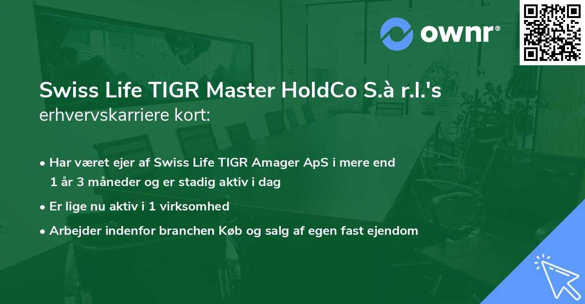 Swiss Life TIGR Master HoldCo S.à r.l.'s erhvervskarriere kort
