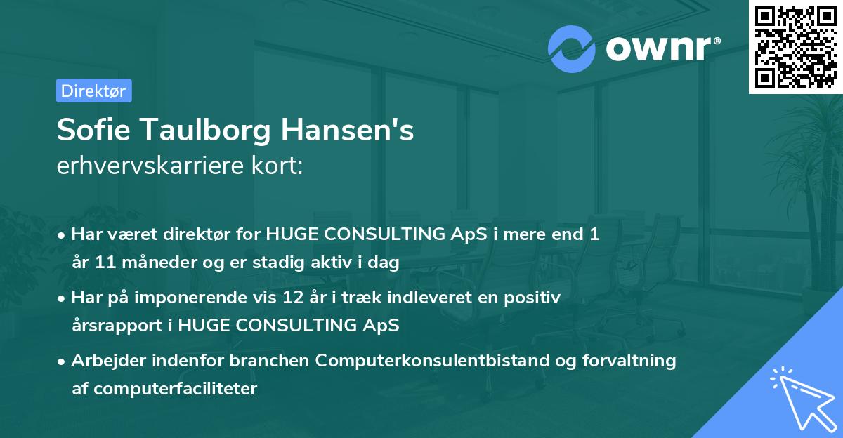 Sofie Taulborg Hansen's erhvervskarriere kort
