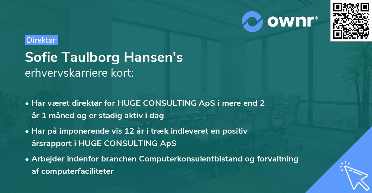 Sofie Taulborg Hansen's erhvervskarriere kort