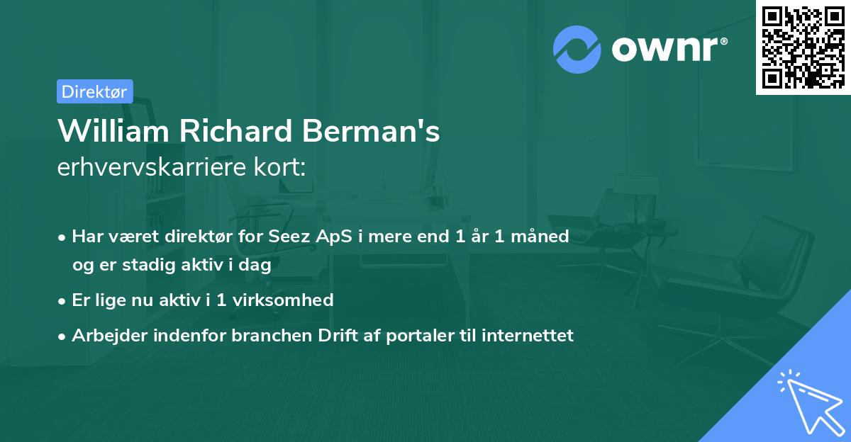 William Richard Berman's erhvervskarriere kort