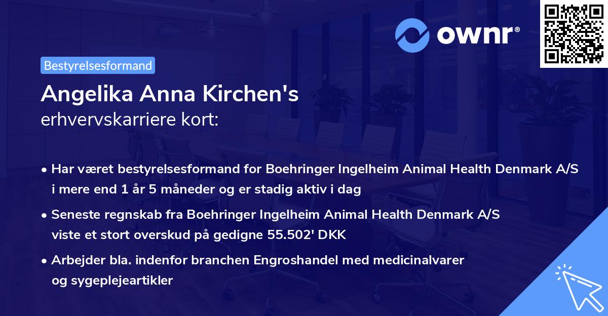 Angelika Anna Kirchen's erhvervskarriere kort