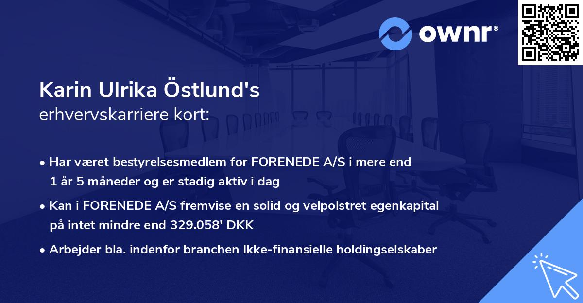 Karin Ulrika Östlund's erhvervskarriere kort