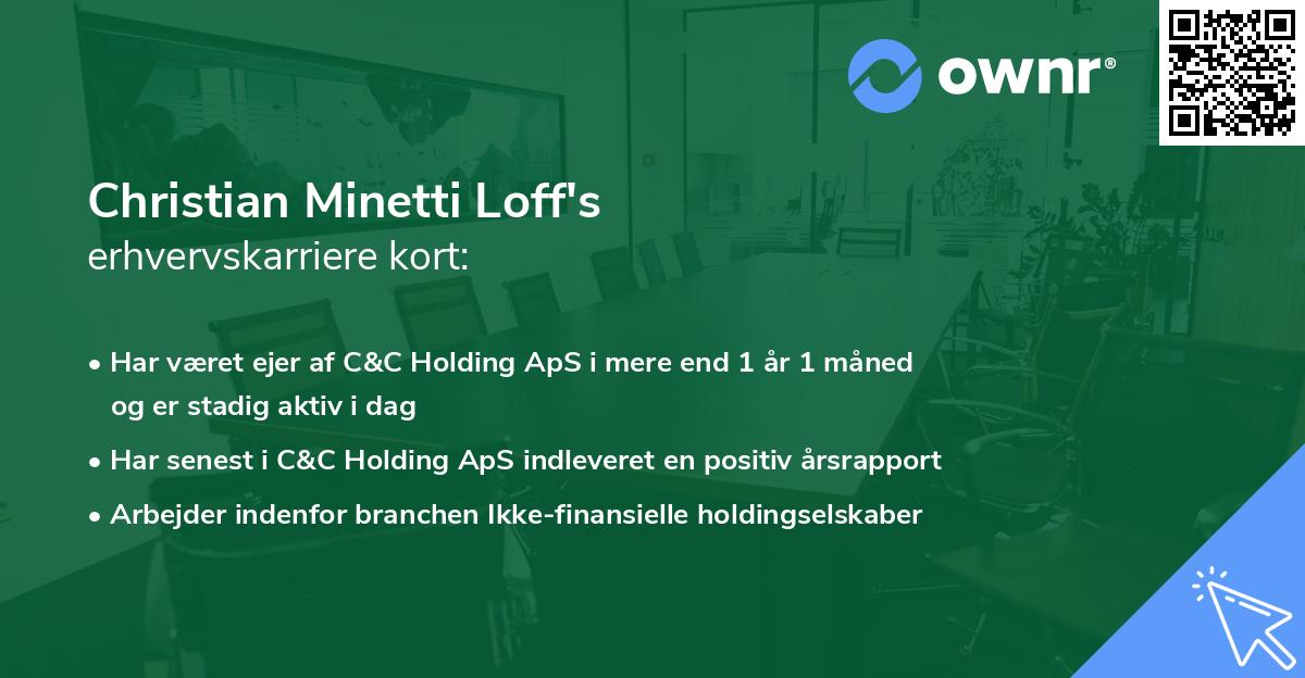 Christian Minetti Loff's erhvervskarriere kort