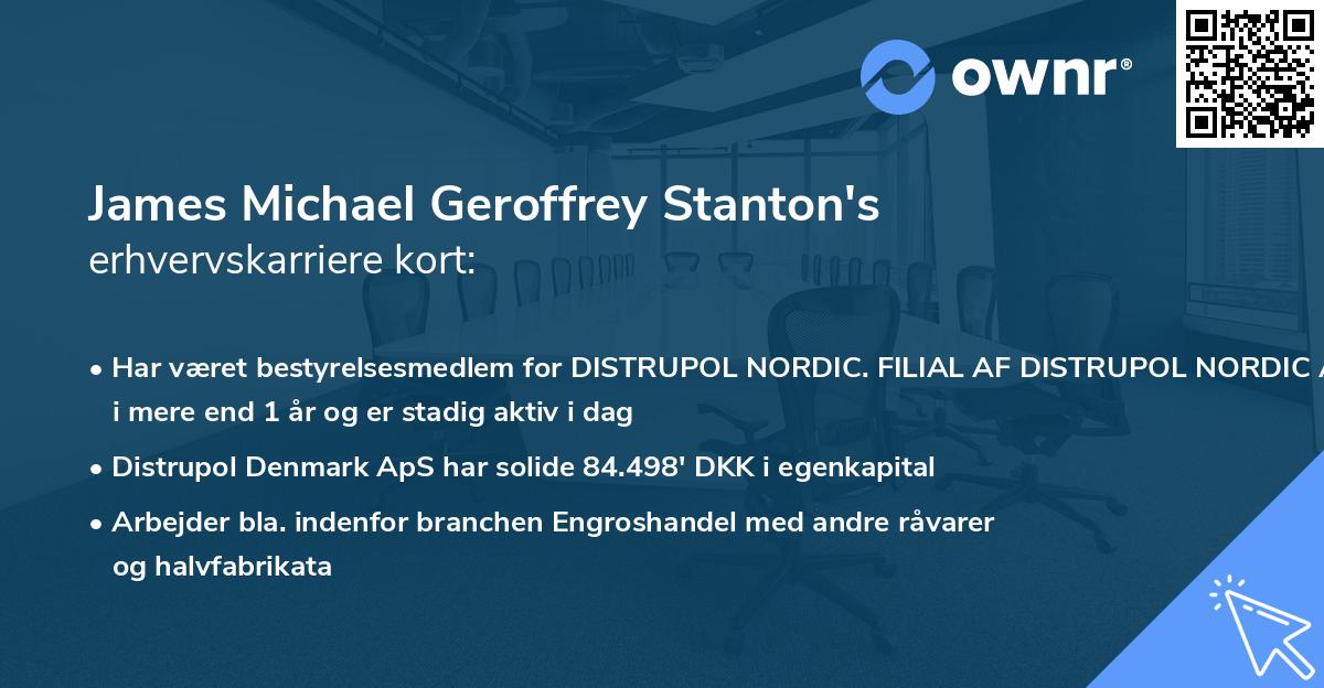 James Michael Geroffrey Stanton's erhvervskarriere kort