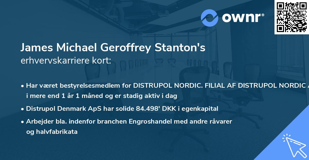 James Michael Geroffrey Stanton's erhvervskarriere kort