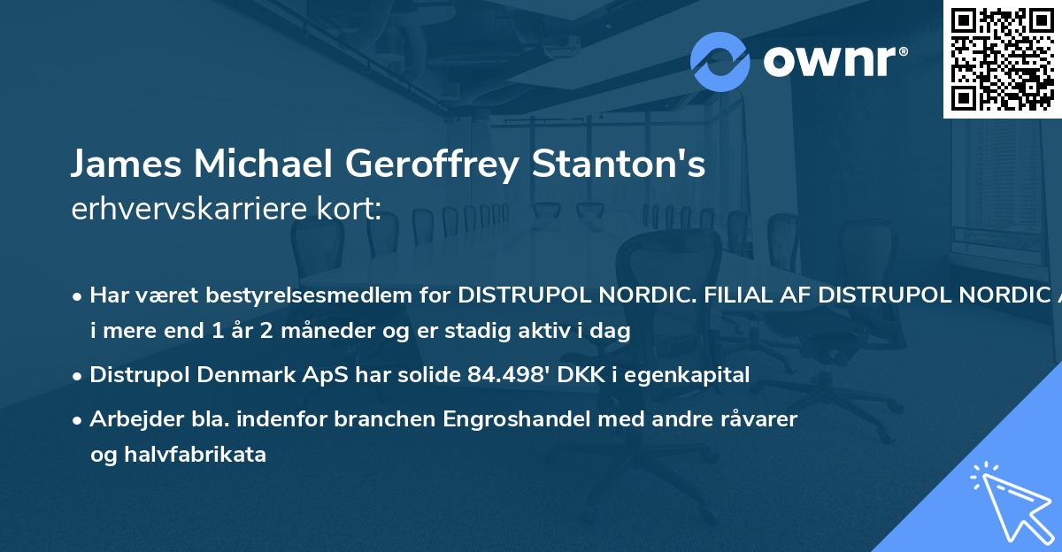 James Michael Geroffrey Stanton's erhvervskarriere kort