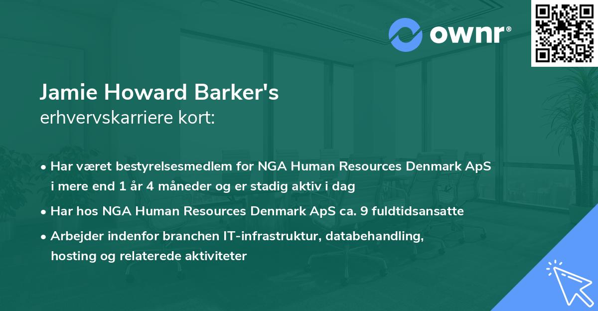 Jamie Howard Barker's erhvervskarriere kort