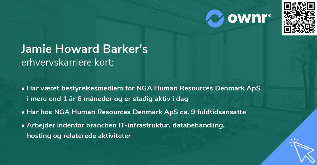 Jamie Howard Barker's erhvervskarriere kort