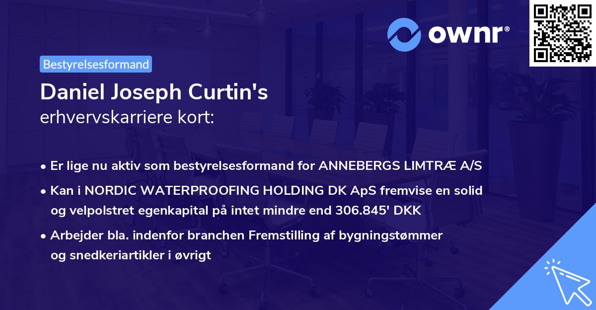 Daniel Joseph Curtin's erhvervskarriere kort