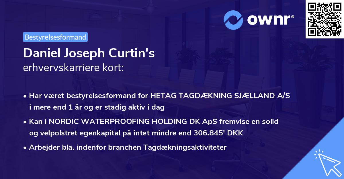 Daniel Joseph Curtin's erhvervskarriere kort
