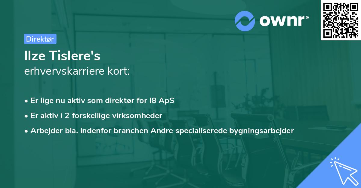 Ilze Tislere's erhvervskarriere kort