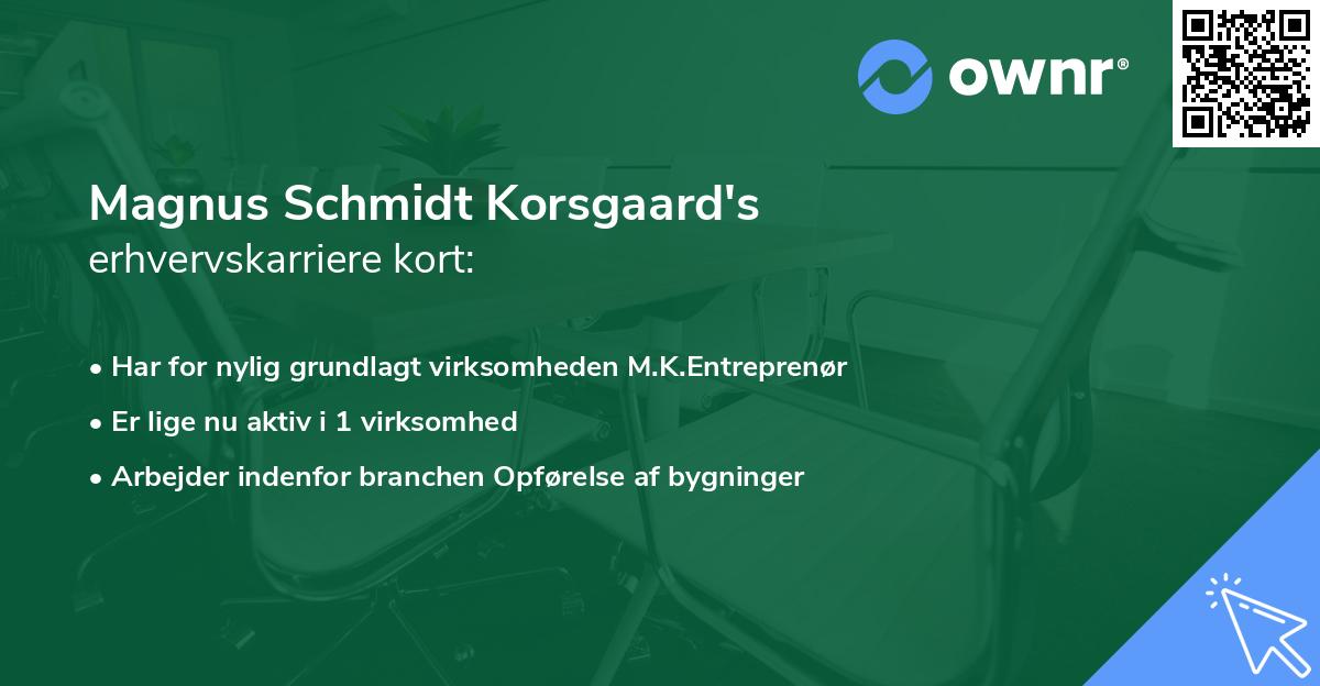 Magnus Schmidt Korsgaard's erhvervskarriere kort