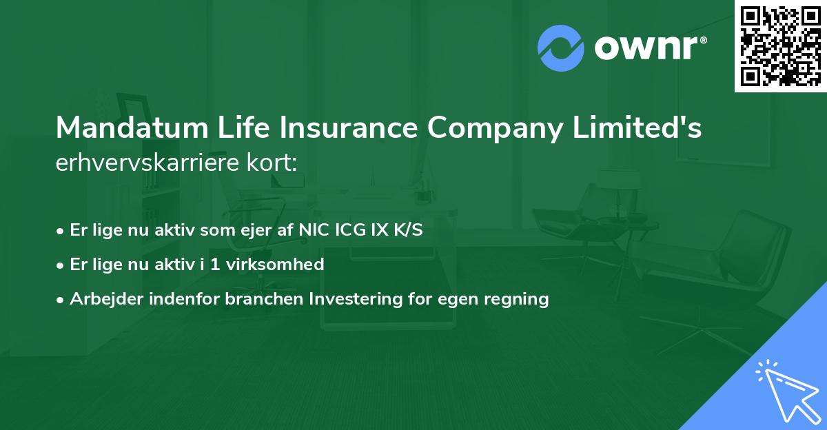 Mandatum Life Insurance Company Limited's erhvervskarriere kort