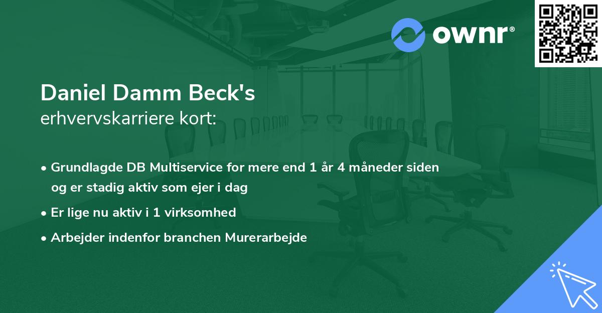 Daniel Damm Beck's erhvervskarriere kort
