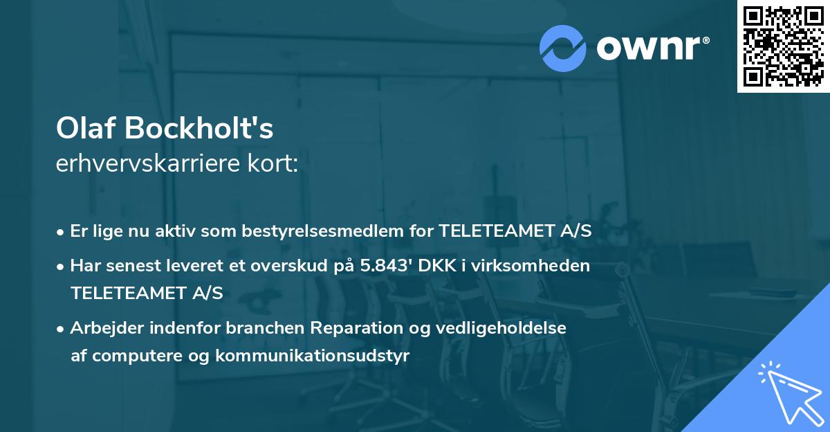 Olaf Bockholt's erhvervskarriere kort