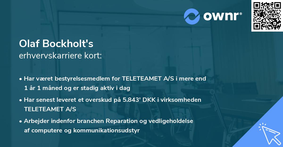 Olaf Bockholt's erhvervskarriere kort