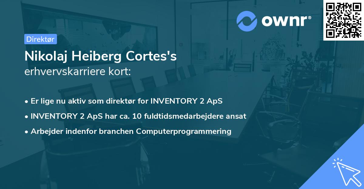 Nikolaj Heiberg Cortes's erhvervskarriere kort