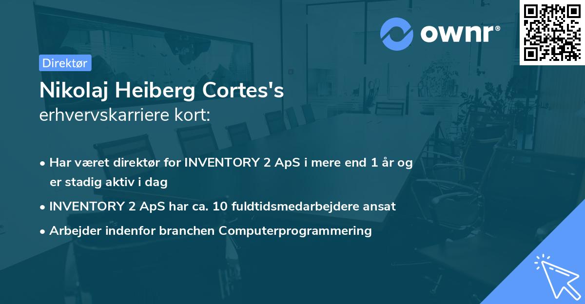 Nikolaj Heiberg Cortes's erhvervskarriere kort