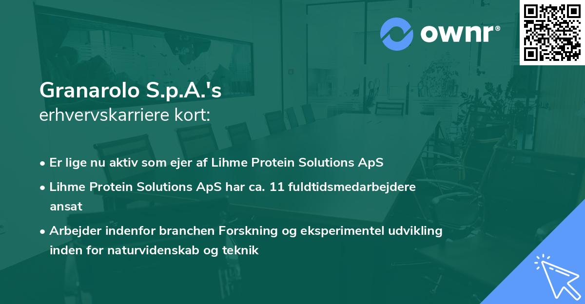 Granarolo S.p.A.'s erhvervskarriere kort
