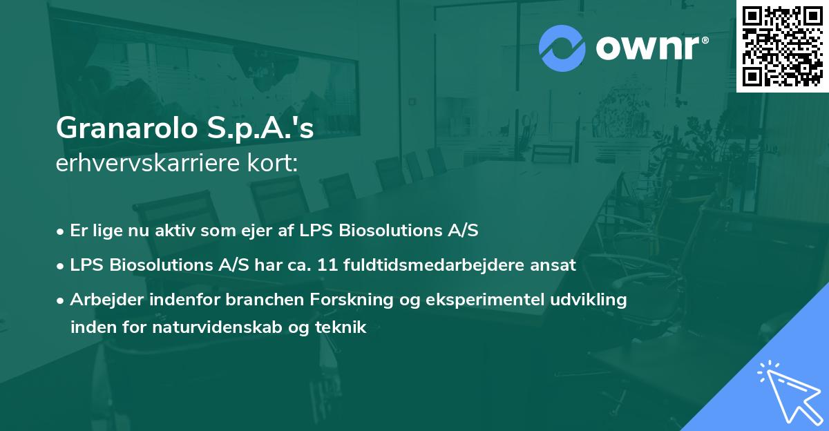 Granarolo S.p.A.'s erhvervskarriere kort