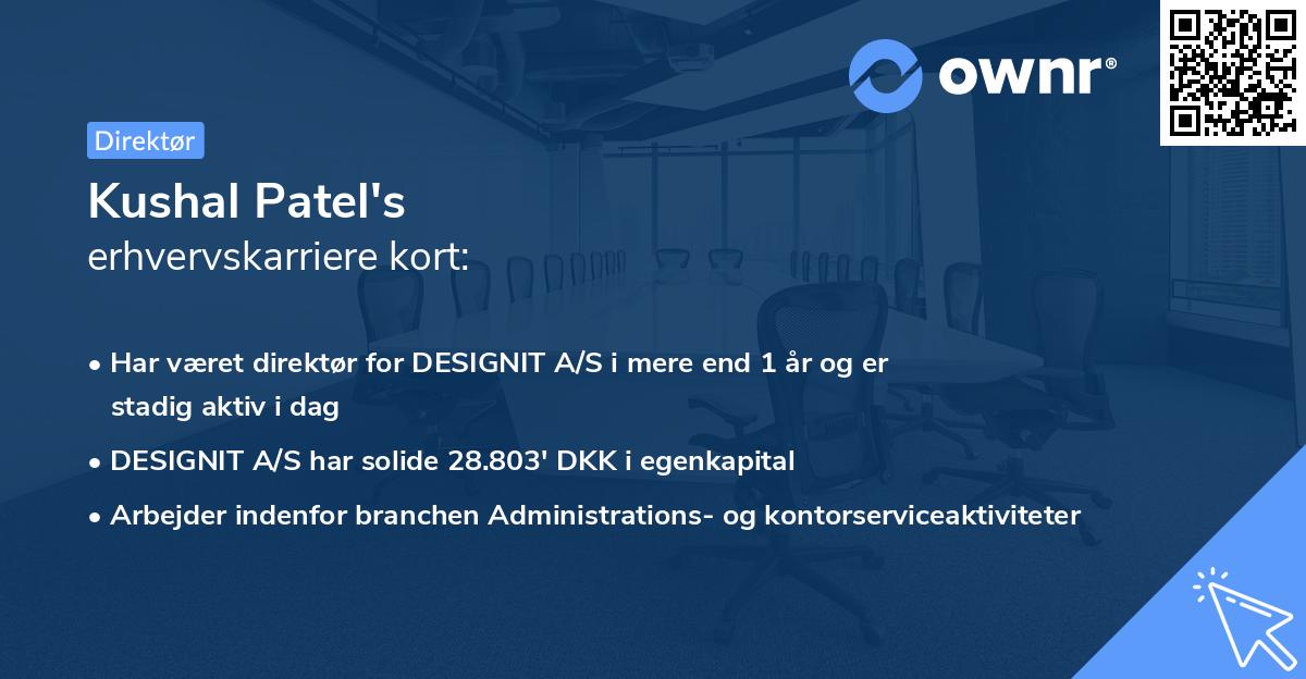 Kushal Patel's erhvervskarriere kort