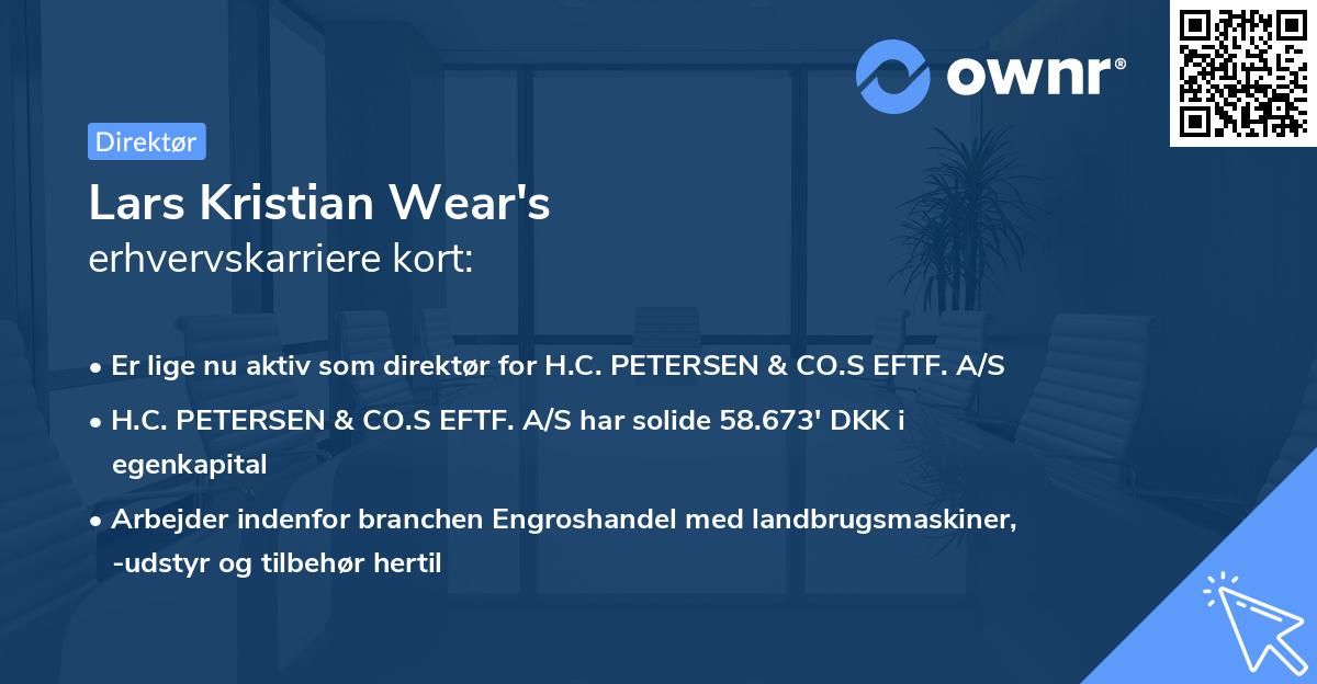 Lars Kristian Wear's erhvervskarriere kort
