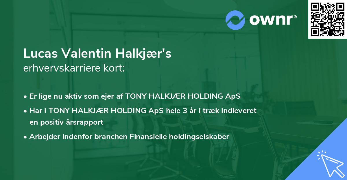 Lucas Valentin Halkjær's erhvervskarriere kort