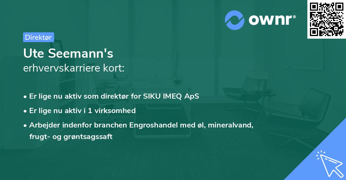 Ute Seemann's erhvervskarriere kort