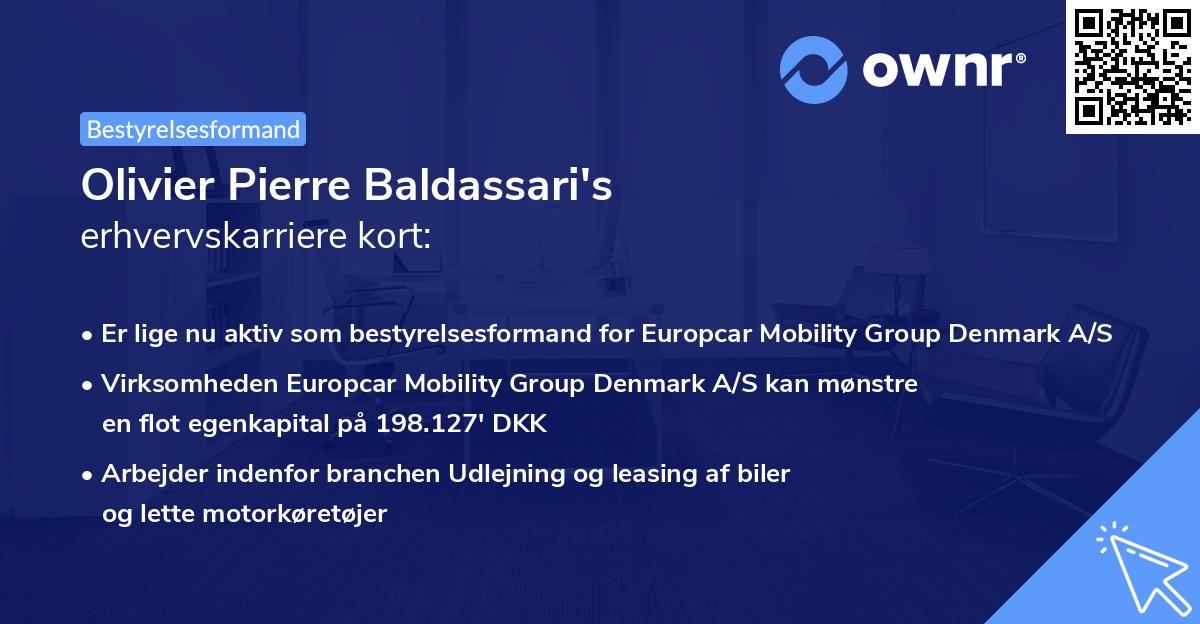 Olivier Pierre Baldassari's erhvervskarriere kort