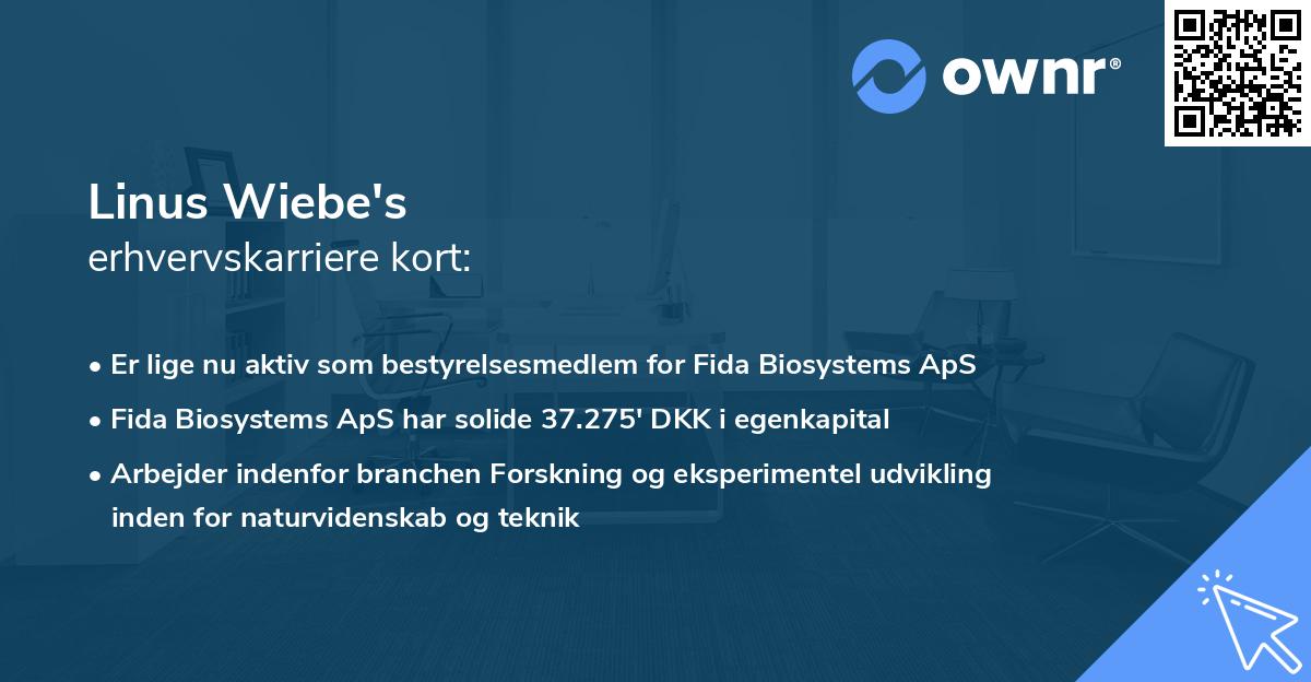 Linus Wiebe's erhvervskarriere kort