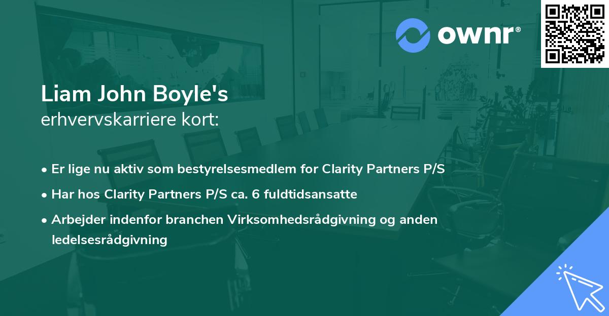 Liam John Boyle's erhvervskarriere kort