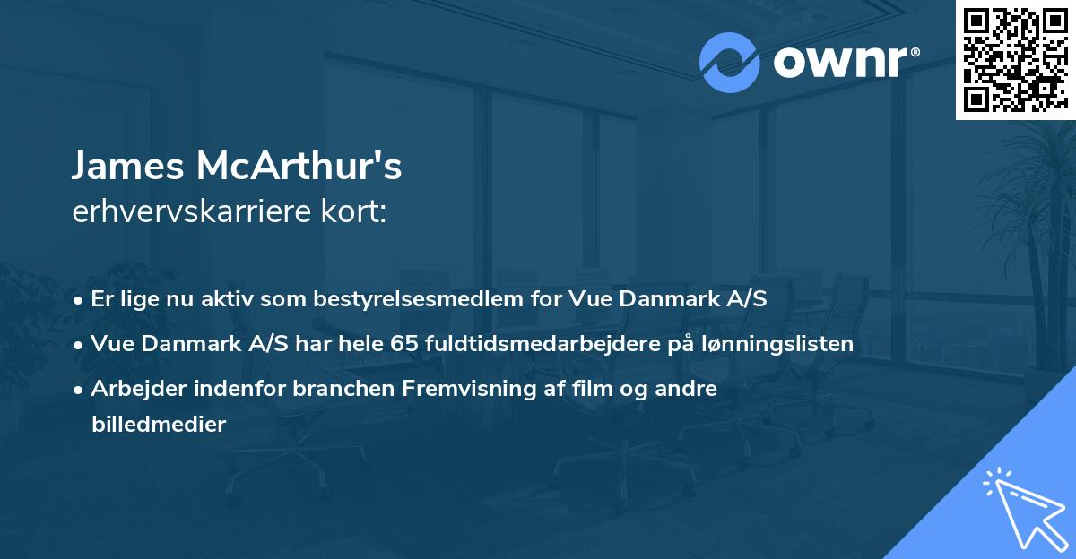 James McArthur's erhvervskarriere kort