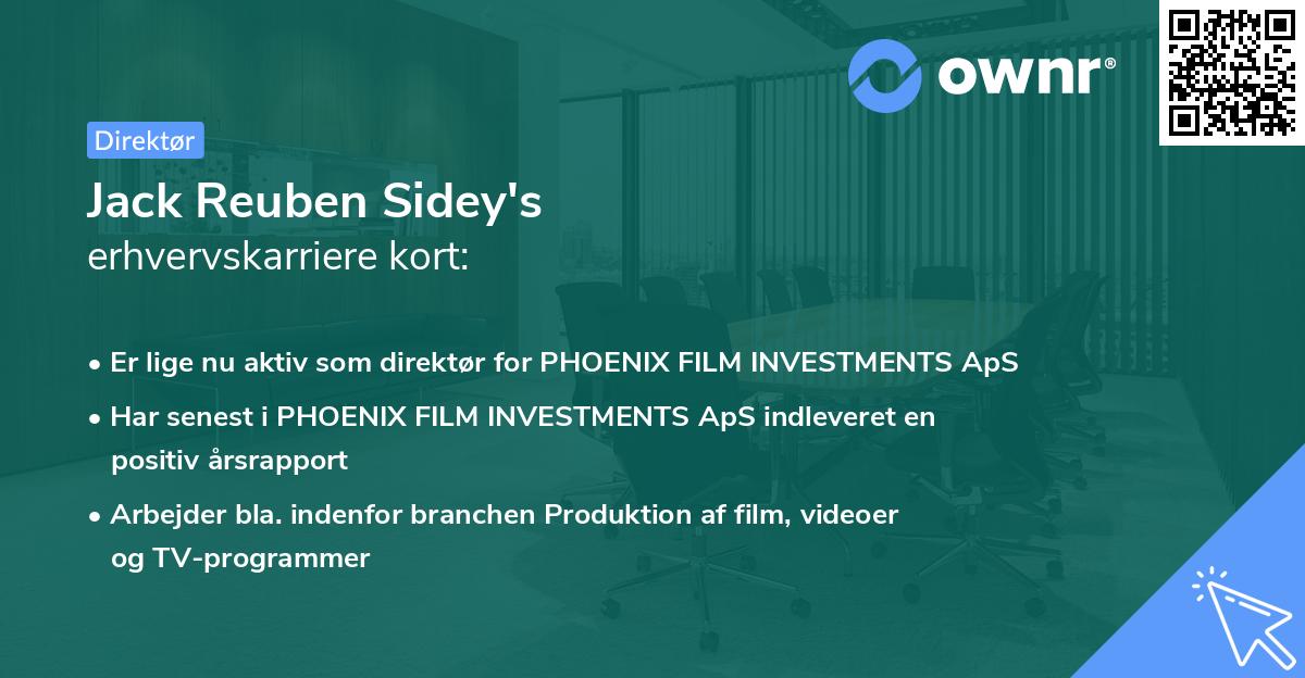 Jack Reuben Sidey's erhvervskarriere kort