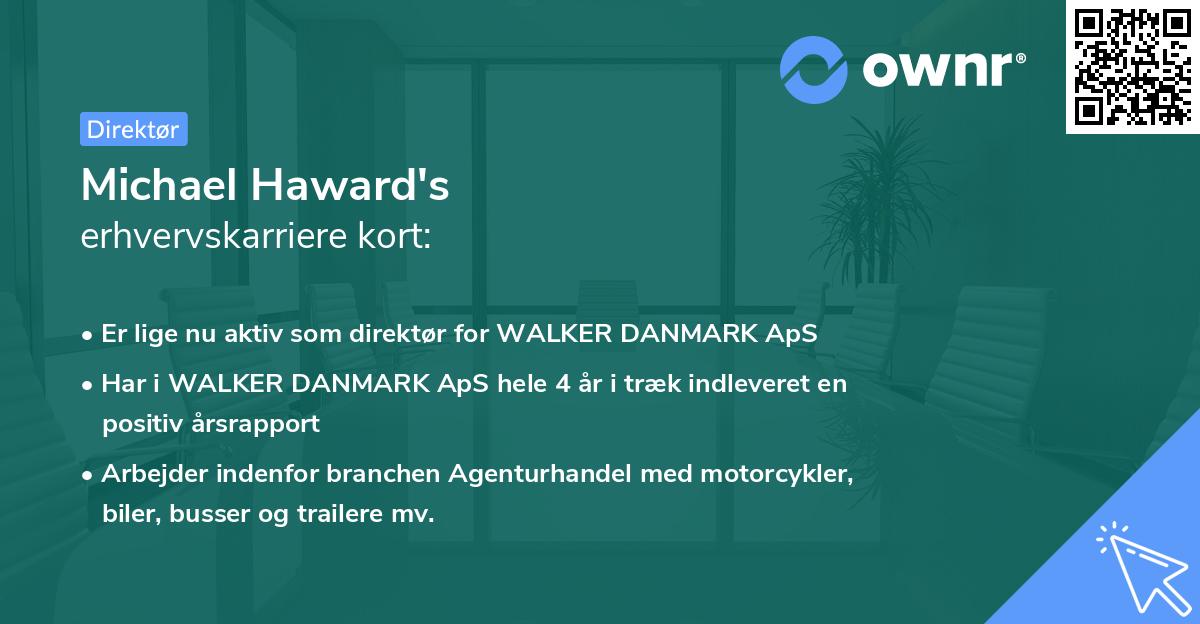 Michael Haward's erhvervskarriere kort