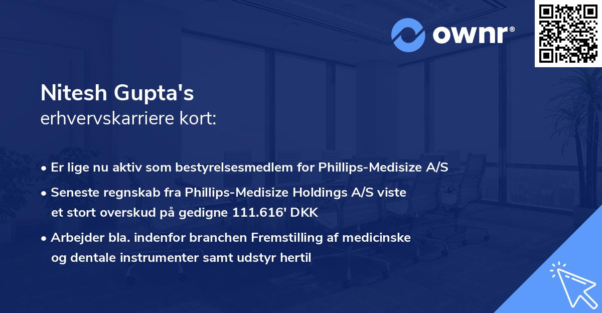 Nitesh Gupta's erhvervskarriere kort