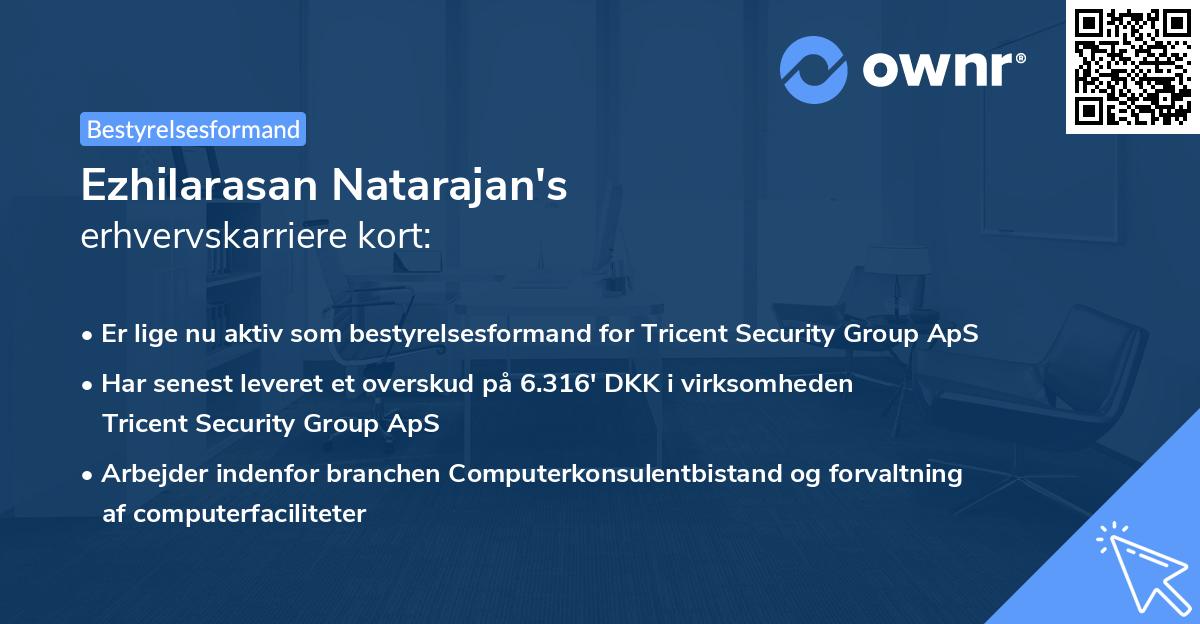 Ezhilarasan Natarajan's erhvervskarriere kort