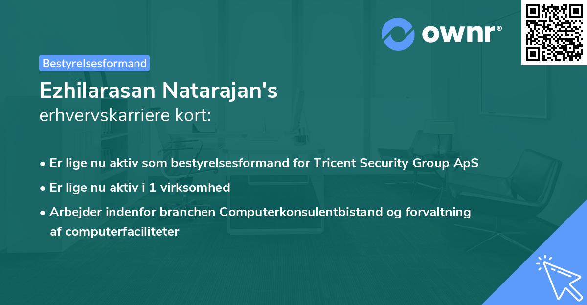 Ezhilarasan Natarajan's erhvervskarriere kort